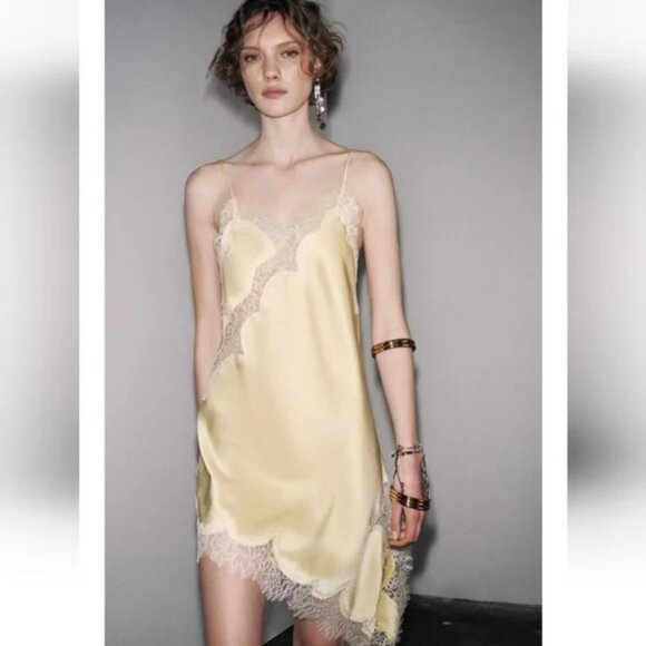 ZARA ZW COLLECTION ASYMMETRIC LACE DRESS - Picture 1 of 8
